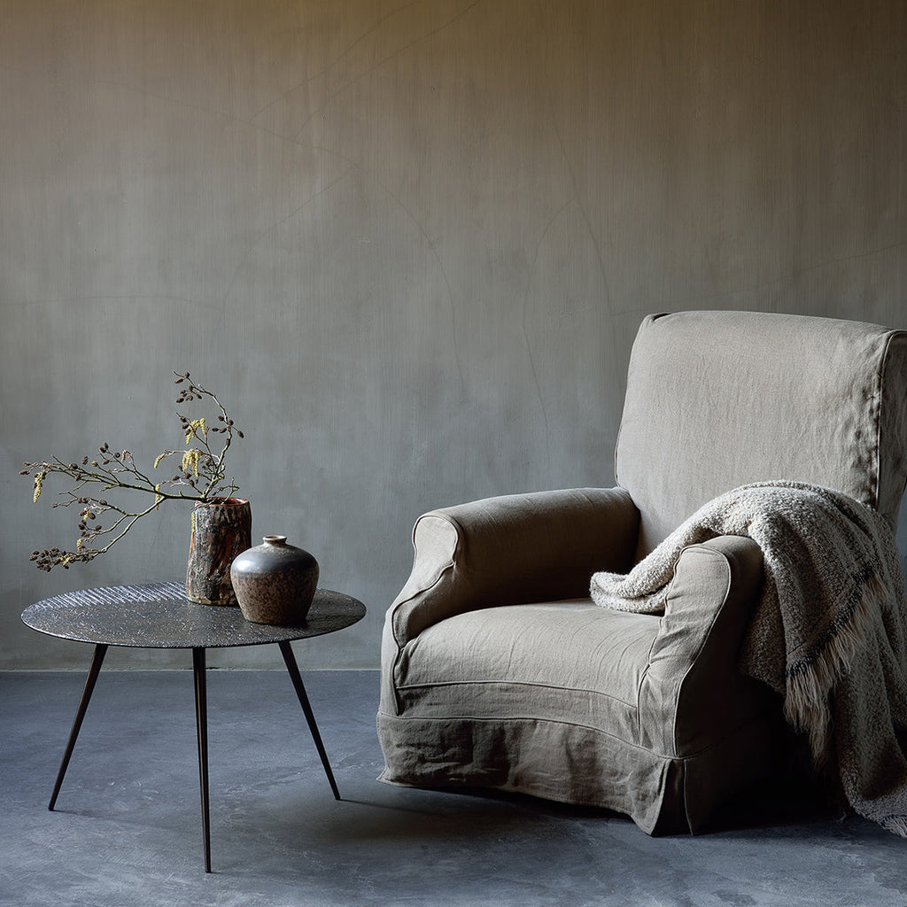 Table basse Luna - Lava Linear - Whisky - Ø 65 x h 41 cm