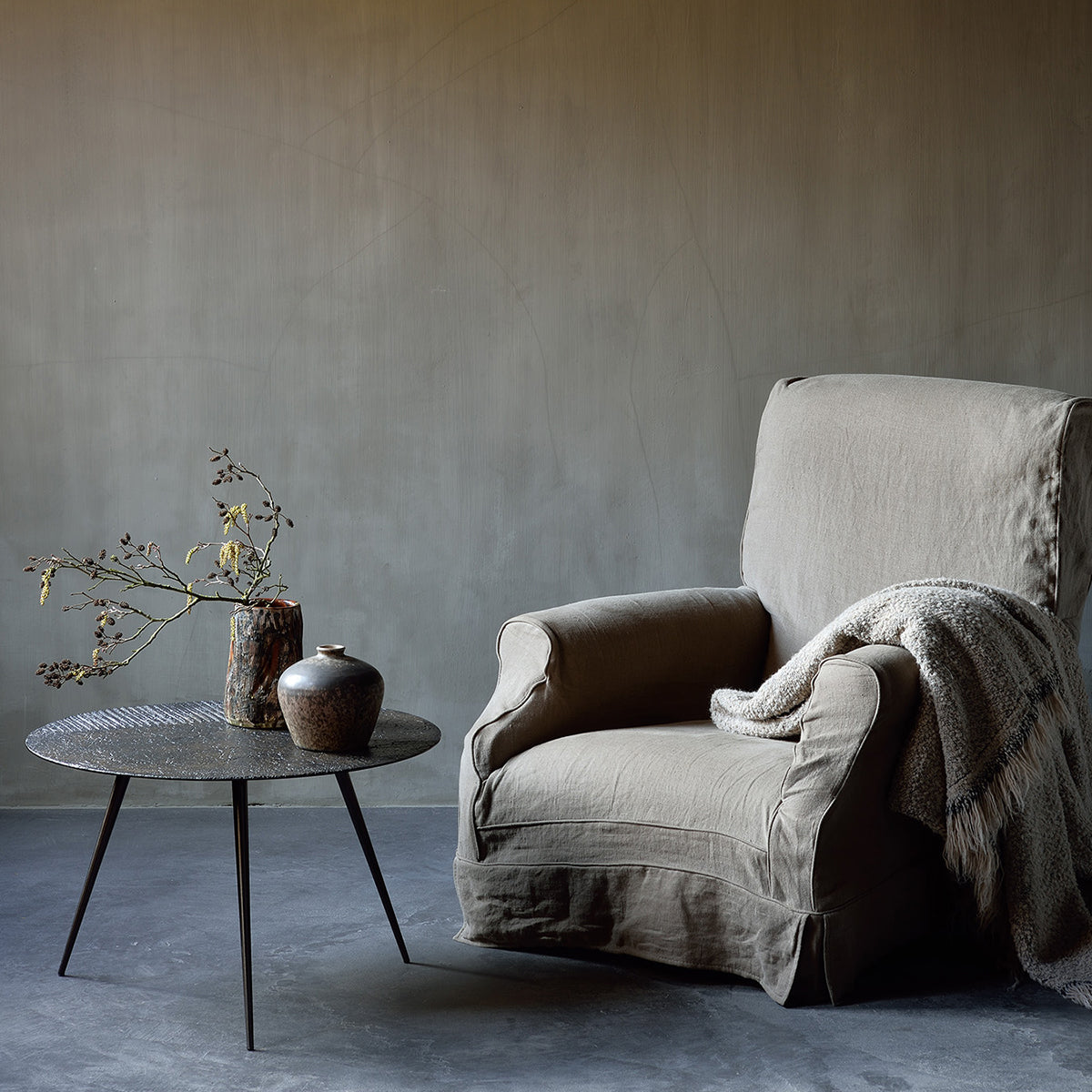 Table basse Luna - Lava Linear - Whisky - Ø 65 x h 41 cm