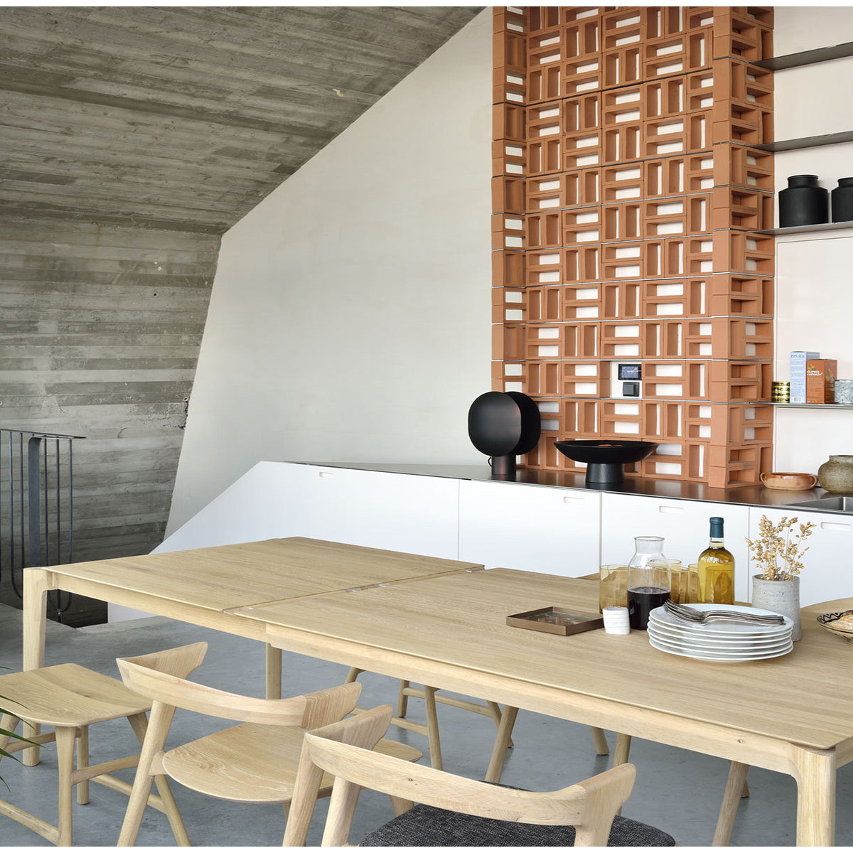 Table à rallonge Bok en chêne - L 180/280 cm