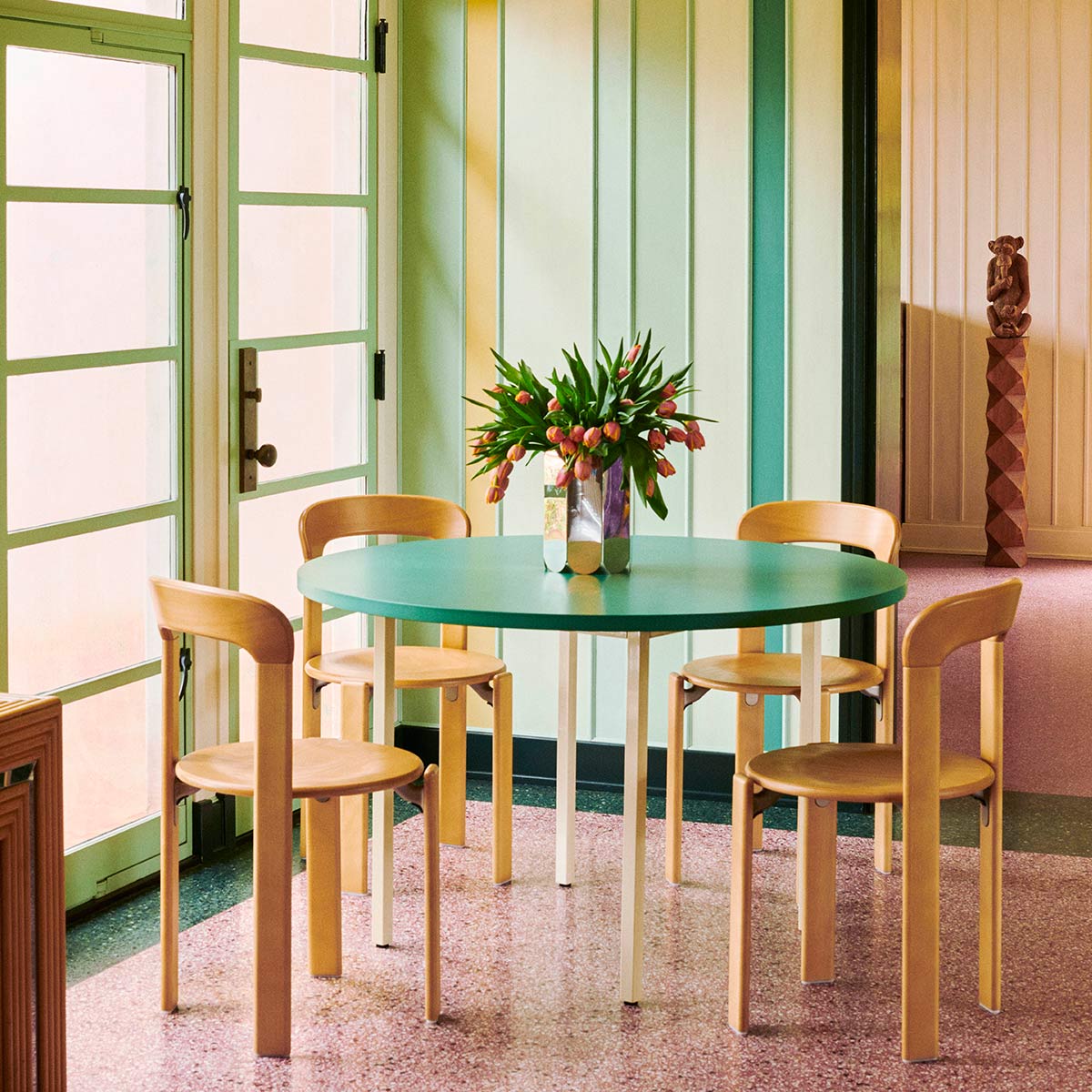 Chaise Rey en hêtre - Ø 49 x h 80 cm - Vert